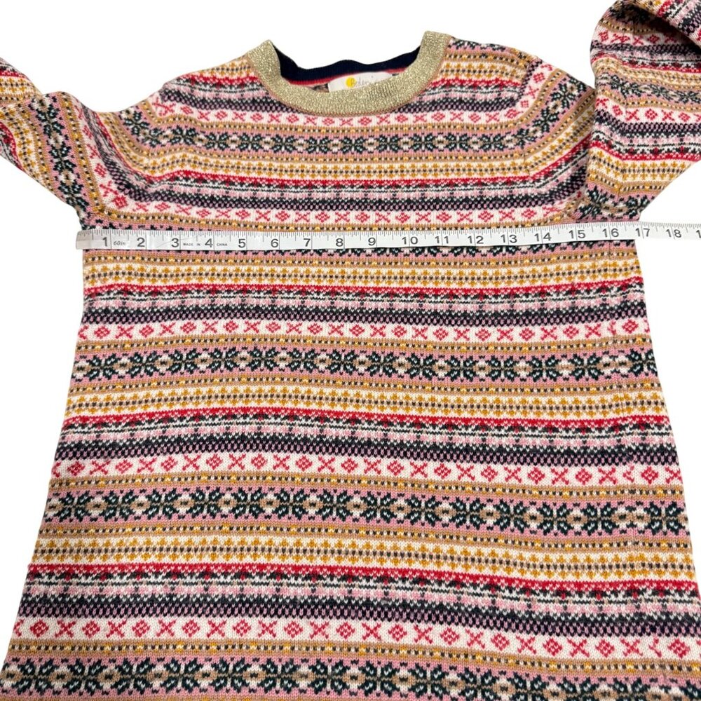 Boden Louise Fair Isle Sweater with Gold Trim Size S - Picture 9 of 10